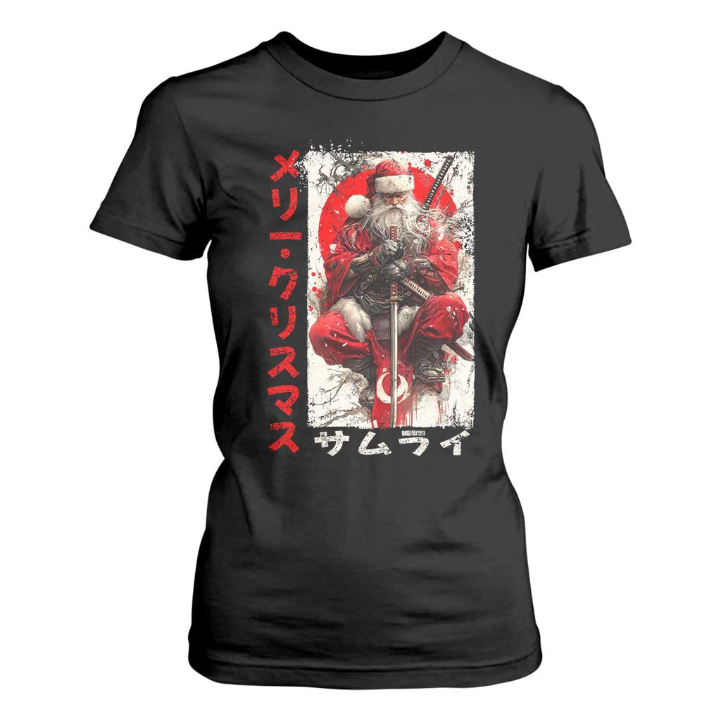Christmas Samurai Santa T Shirt For Women Japanese Xmas Warrior Ukiyo-e Art TS11 Black Print Your Wear