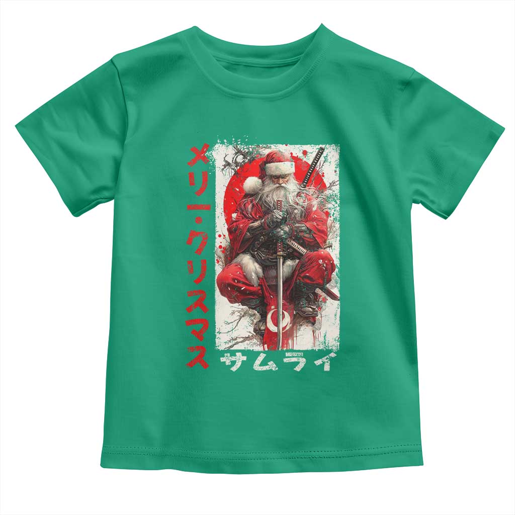 Christmas Samurai Santa Toddler T Shirt Japanese Xmas Warrior Ukiyo-e Art TS11 Irish Green Print Your Wear