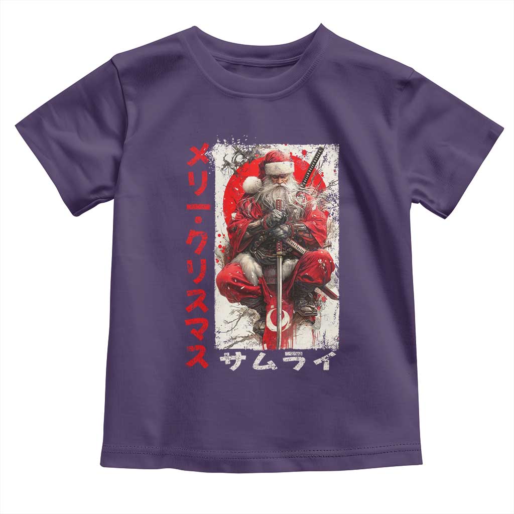 Christmas Samurai Santa Toddler T Shirt Japanese Xmas Warrior Ukiyo-e Art TS11 Purple Print Your Wear