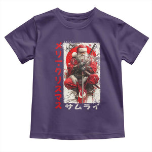 Christmas Samurai Santa Toddler T Shirt Japanese Xmas Warrior Ukiyo-e Art TS11 Purple Print Your Wear