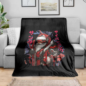 Christmas Cyberpunk Santa Throw Blanket Japanese Xmas Techwear Manga Anime TS11 Print Your Wear