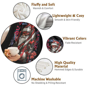 Christmas Cyberpunk Santa Throw Blanket Japanese Xmas Techwear Manga Anime TS11 Print Your Wear