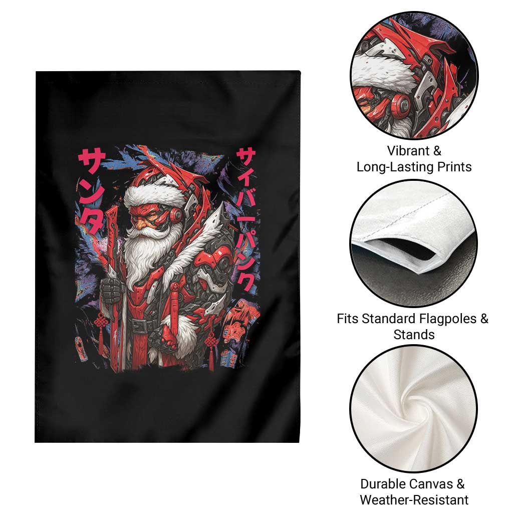 Christmas Cyberpunk Santa Garden Flag Japanese Xmas Techwear Manga Anime TS11 Print Your Wear
