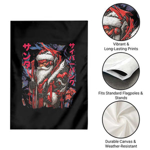 Christmas Cyberpunk Santa Garden Flag Japanese Xmas Techwear Manga Anime TS11 Print Your Wear