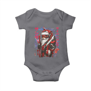 Christmas Cyberpunk Santa Baby Onesie Japanese Xmas Techwear Manga Anime TS11 Charcoal Print Your Wear