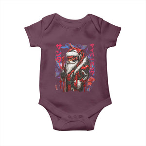 Christmas Cyberpunk Santa Baby Onesie Japanese Xmas Techwear Manga Anime TS11 Maroon Print Your Wear
