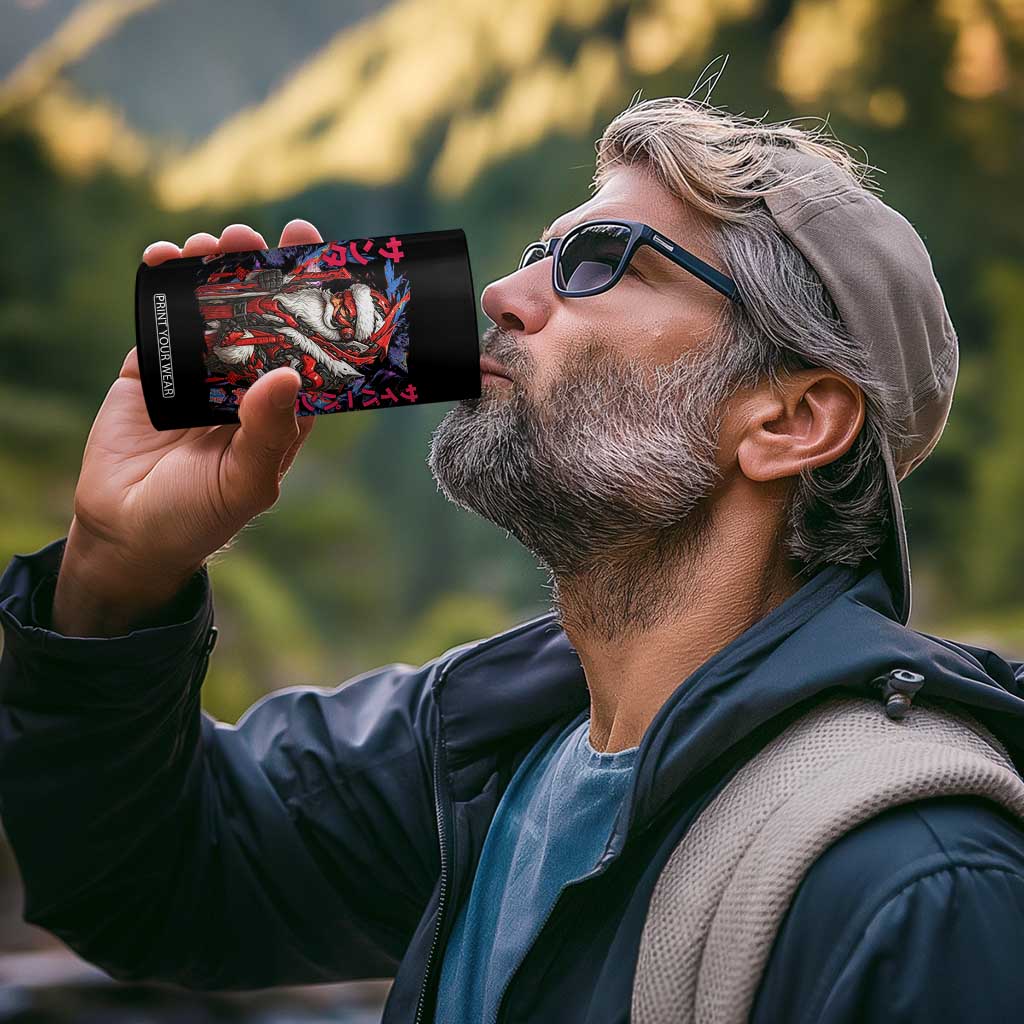 Christmas Cyberpunk Santa 4 in 1 Can Cooler Tumbler Japanese Xmas Techwear Manga Anime TS11 Print Your Wear