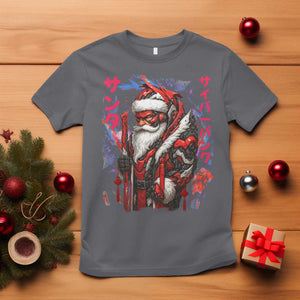Christmas Cyberpunk Santa T Shirt Japanese Xmas Techwear Manga Anime TS11 Charcoal Print Your Wear