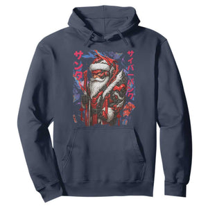 Christmas Cyberpunk Santa Hoodie Japanese Xmas Techwear Manga Anime TS11 Navy Print Your Wear