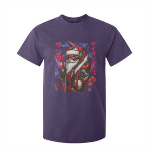 Christmas Cyberpunk Santa T Shirt For Kid Japanese Xmas Techwear Manga Anime TS11 Purple Print Your Wear