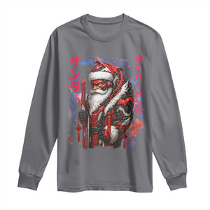 Christmas Cyberpunk Santa Long Sleeve Shirt Japanese Xmas Techwear Manga Anime TS11 Charcoal Print Your Wear