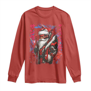 Christmas Cyberpunk Santa Long Sleeve Shirt Japanese Xmas Techwear Manga Anime TS11 Red Print Your Wear
