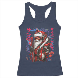 Christmas Cyberpunk Santa Racerback Tank Top Japanese Xmas Techwear Manga Anime TS11 Navy Print Your Wear