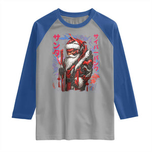 Christmas Cyberpunk Santa Raglan Shirt Japanese Xmas Techwear Manga Anime TS11 Sport Gray Royal Print Your Wear