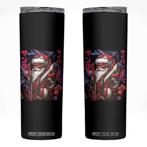 Christmas Cyberpunk Santa Skinny Tumbler Japanese Xmas Techwear Manga Anime TS11 Black Print Your Wear