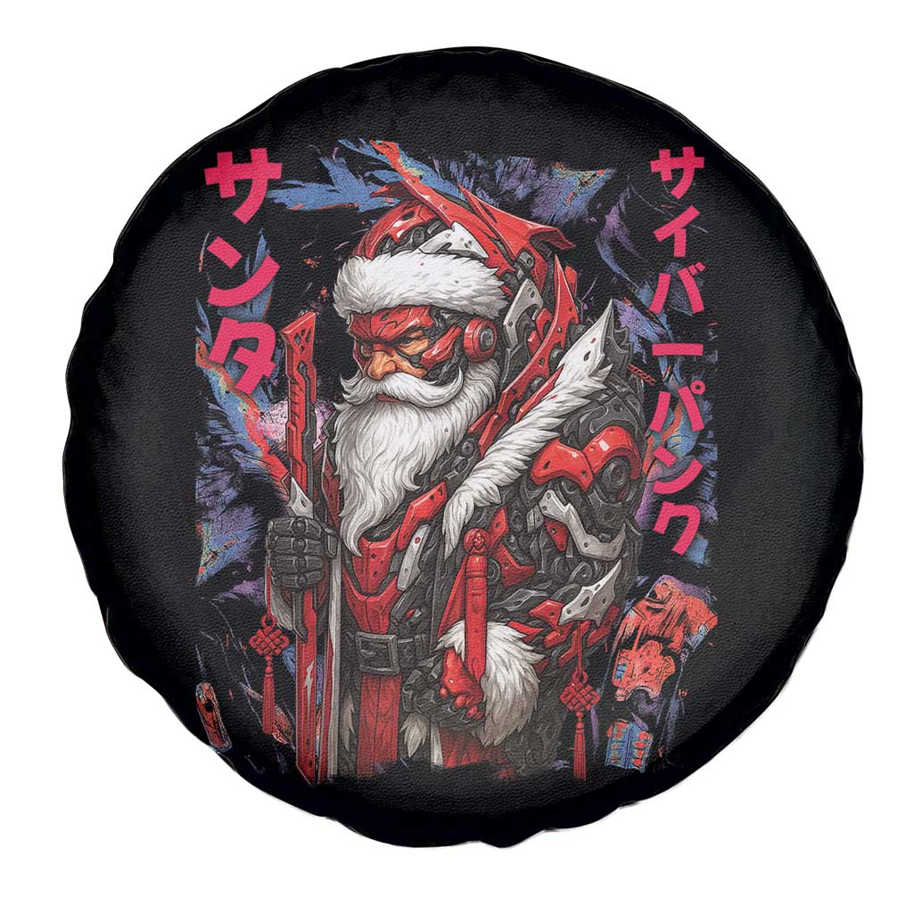 Christmas Cyberpunk Santa Spare Tire Cover Japanese Xmas Techwear Manga Anime TS11 Print Your Wear