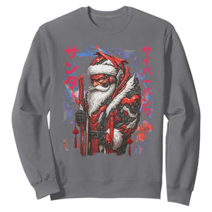 Christmas Cyberpunk Santa Sweatshirt Japanese Xmas Techwear Manga Anime TS11 Charcoal Print Your Wear