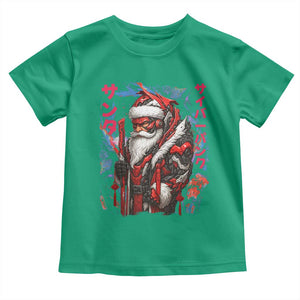 Christmas Cyberpunk Santa Toddler T Shirt Japanese Xmas Techwear Manga Anime TS11 Irish Green Print Your Wear