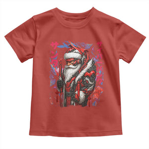 Christmas Cyberpunk Santa Toddler T Shirt Japanese Xmas Techwear Manga Anime TS11 Red Print Your Wear