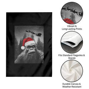 Funny Bigfoot Santas Sleigh Selfie Christmas Garden Flag TS11 Print Your Wear