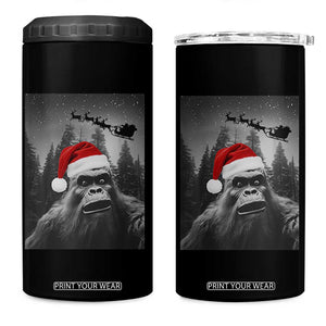 Funny Bigfoot Santas Sleigh Selfie Christmas 4 in 1 Can Cooler Tumbler TS11 One Size: 16 oz Black Print Your Wear