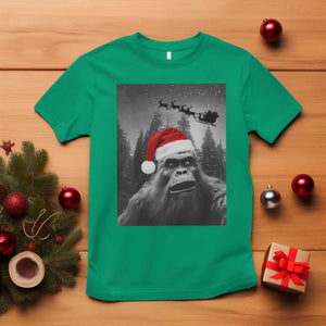 Funny Bigfoot Santas Sleigh Selfie Christmas T Shirt TS11 Irish Green Print Your Wear