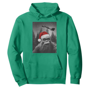 Funny Bigfoot Santas Sleigh Selfie Christmas Hoodie TS11 Irish Green Print Your Wear