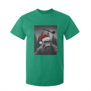 Funny Bigfoot Santas Sleigh Selfie Christmas T Shirt For Kid TS11 Irish Green Print Your Wear
