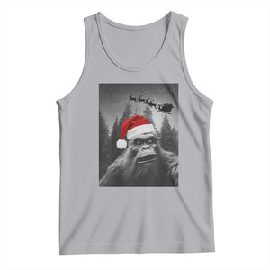Funny Bigfoot Santas Sleigh Selfie Christmas Tank Top TS11 Athletic Heather Print Your Wear