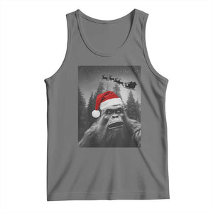 Funny Bigfoot Santas Sleigh Selfie Christmas Tank Top TS11 Black Heather Print Your Wear