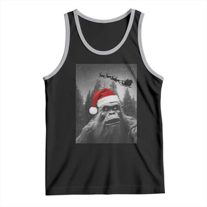 Funny Bigfoot Santas Sleigh Selfie Christmas Tank Top TS11 Black Athletic Heather Print Your Wear