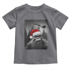 Funny Bigfoot Santas Sleigh Selfie Christmas Toddler T Shirt TS11 Charcoal Print Your Wear