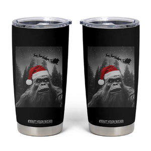 Funny Bigfoot Santas Sleigh Selfie Christmas Tumbler Cup TS11 Black Print Your Wear