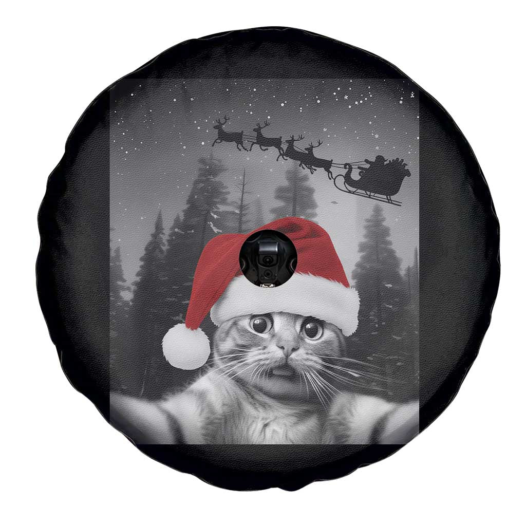 Funny Cat Selfie With Santas Sleigh Christmas Spare Tire Cover TS11 Print Your Wear