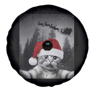 Funny Cat Selfie With Santas Sleigh Christmas Spare Tire Cover TS11 Print Your Wear