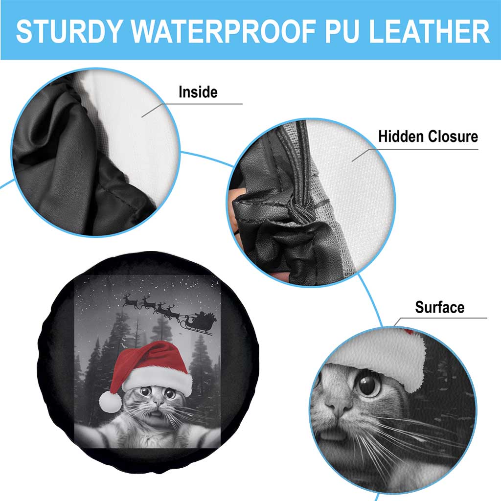 Funny Cat Selfie With Santas Sleigh Christmas Spare Tire Cover TS11 Print Your Wear