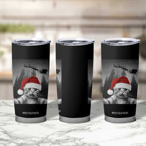 Funny Cat Selfie With Santas Sleigh Christmas Tumbler Cup TS11 Print Your Wear
