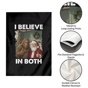 Funny Christmas Santa Bigfoot Garden Flag I Believe In Both Xmas Holiday TS11 Print Your Wear