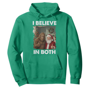 Funny Christmas Santa Bigfoot Hoodie I Believe In Both Xmas Holiday TS11 Irish Green Print Your Wear