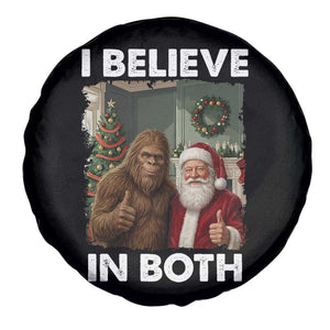 Funny Christmas Santa Bigfoot Spare Tire Cover I Believe In Both Xmas Holiday TS11 Print Your Wear