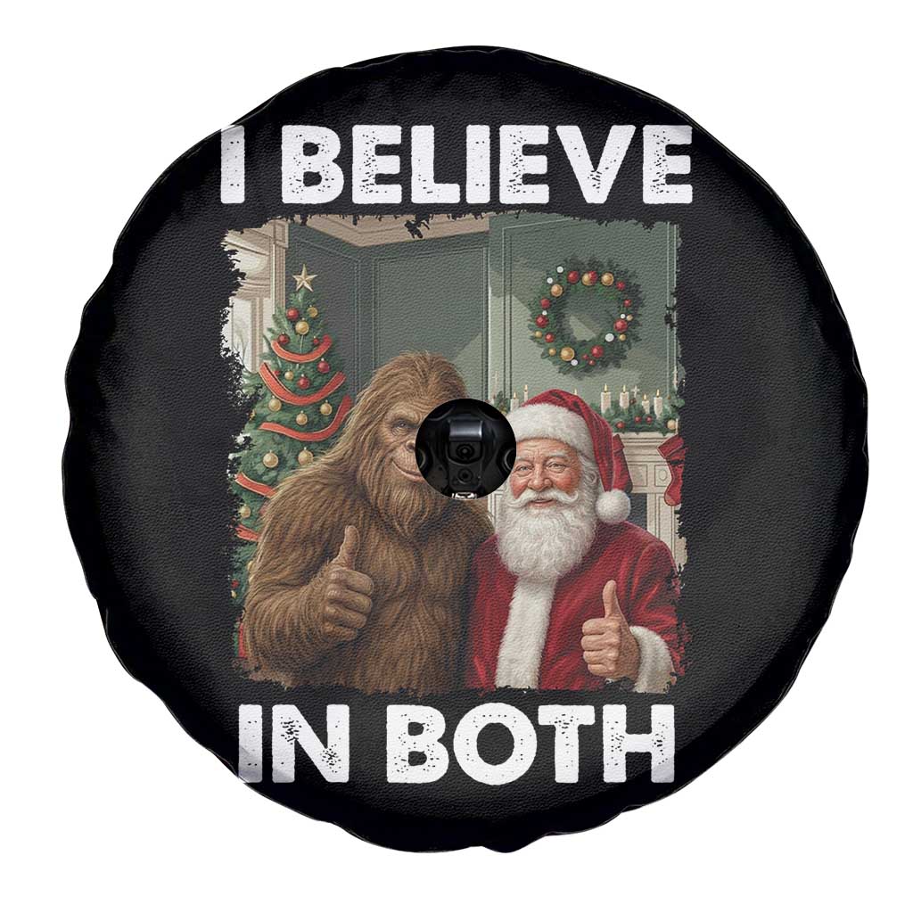 Funny Christmas Santa Bigfoot Spare Tire Cover I Believe In Both Xmas Holiday TS11 Print Your Wear