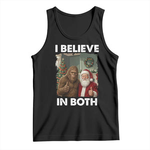 Funny Christmas Santa Bigfoot Tank Top I Believe In Both Xmas Holiday TS11 Black Print Your Wear