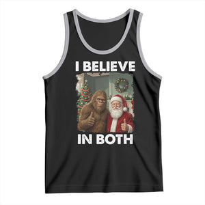 Funny Christmas Santa Bigfoot Tank Top I Believe In Both Xmas Holiday TS11 Black Athletic Heather Print Your Wear