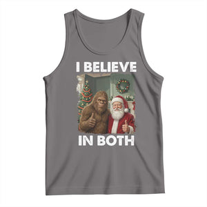Funny Christmas Santa Bigfoot Tank Top I Believe In Both Xmas Holiday TS11 Deep Heather Print Your Wear