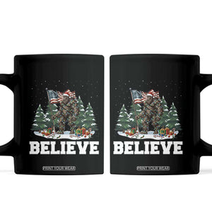 Funny Believe Bigfoot Christmas Coffee Mug American Flag Sasquatch Holiday Gift TS11 Black Print Your Wear