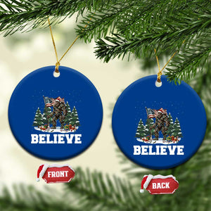 Funny Believe Bigfoot Christmas Ceramic Ornament American Flag Sasquatch Holiday Gift TS11 1pc Blue Print Your Wear