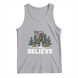 Funny Believe Bigfoot Christmas Tank Top American Flag Sasquatch Holiday Gift TS11 Athletic Heather Print Your Wear