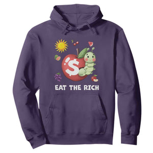 Funny Eat The Rich Hoodie Hungry Caterpillar Fruit Social Activist TS11 Purple Print Your Wear
