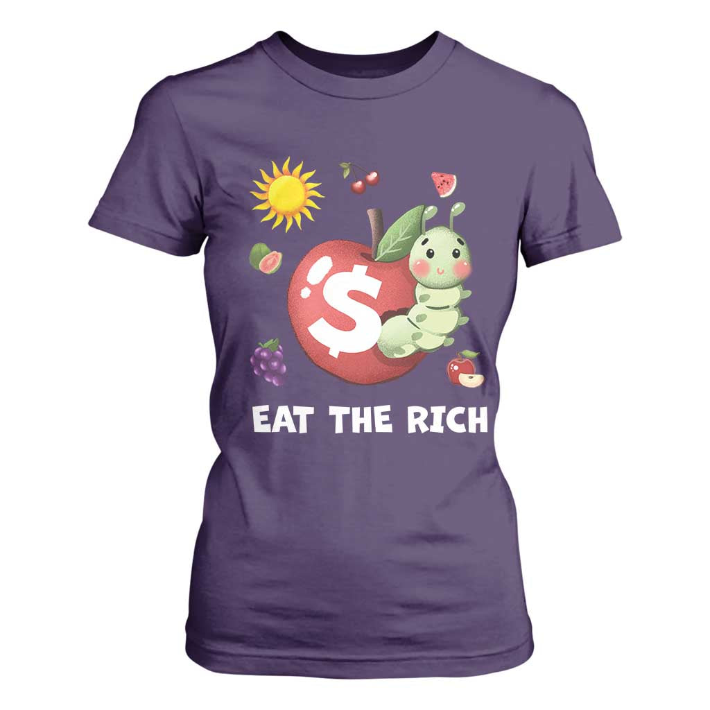 Funny Eat The Rich T Shirt For Women Hungry Caterpillar Fruit Social Activist TS11 Purple Print Your Wear