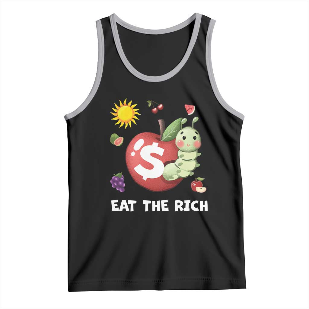 Funny Eat The Rich Tank Top Hungry Caterpillar Fruit Social Activist TS11 Black Athletic Heather Print Your Wear